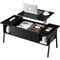 Modern Wood Coffee Table with Lift-Top Adjustable Desk and Storage Shelf for Living Room